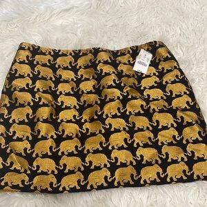 Navy and Gold Elephant Mini Skirt